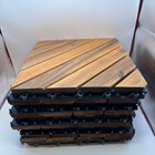 Pack Of 10 Acacia Wood Deck Tiles 12 x12   one Slat Damaged     See Photo  3 4 