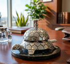 Vintage Brass Turtle Desk Bell     Antique Style Service  Office Decor  Reception