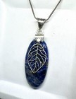 Oval Shape Pendant Sodalite Gemstone German Silver Necklace 69 15 Cts Free Chain