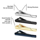 4x Tie Clip Mens Necktie Bar Clasp Clamp Pin Gold Black Silver Stainless Steel