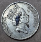 Bermuda          One  1  Dollar Coin 1988  queen Elizabeth Ii 