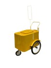 Insulated Mobile Catering Cart Food Beverage Vending Cart Yellow Mobile Branding