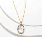 Freida Rothman Sterling Silver Gold-plated Mother Of Pearl Cz Necklace 27 