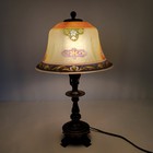 Antique Pairpoint Boudoir Lamp Reverse Painted Glass Shade Art Nouveau Marked 