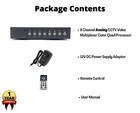  8 Channel Analog Security Camera Cctv Color Quad Processor Video Multiplexer