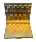 Vintage Gold Tone Basketweave Cigarette Case Business Card Holder Wallet