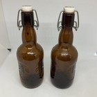 2 Vintage Brown Glass Grolsch Lager Beer Bottle Porcelain Swing Top 