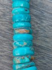Vtg 70s Santo Domingo Turquoise Heishi Bead Necklace-native American-hand Rolled