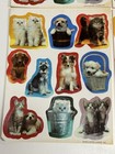 4 Sheets Vintage 1980 s Hallmark Cards Stickers - Cats   Dogs - 4 Sheet