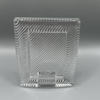 Vintage Mikasa Art Deco Picture Frame Clear Heavy Glass Crystal Ribbed 3x4    Pic