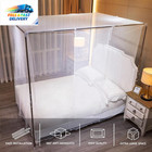 White Mosquito Net Tent For Bed   one Side Opening Canopy Netting Curtain Net For