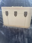 Vintage  Train Case beauty Box off White 