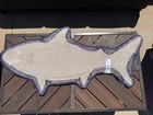 Pottery Barn Kids Shark Bath Mat 100  Cotton Gray Navy Animal Print