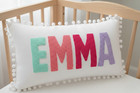 Personalized Baby Girl Name Throw Pillow  Punch Needle Nursery Cushion  Handmade