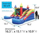 Inflatable Bounce House Water Slide Commercial Rainbow Kids Toddler With Blower