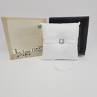 Ivy Lane Design Glamour Collection White Satin Rhinestone Wedding Ring Pillow 