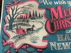 Vintage Wish You A Merry Christmas   A Happy New Year Paper Store Sign Advert