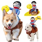 Cosplay Cat Dog Cowboy Rider Pet Clothes Apparel Coat Costume Jacket Dress Up