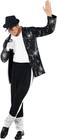 Men s King Of Pop Costume Adult 80s Mj Moonwalking Popstar Black Outfit M - 3xl