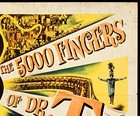 1953 5000 Fingers Of Dr  T Original Movie Poster 22x28 Cult Seuss Orange Style