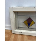Antique Stained Glass Window Pair 2 Panel Shabby Farmhouse Architectural Salvage