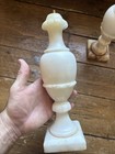 Beautiful Vintage Italian Alabaster Table Lamp Bases Pair 33cm Neoclassical Urn