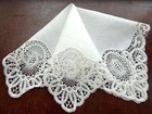 Vintage Hanky Exquisite Wedding Or Formal White With Chemical Lace Linen New