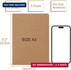 5 Pack A5 Dot Grid Journal Notebooks 8 15x5 5 In Kraft Dotted Journals