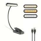 Led Reading Book Light W clip Flexible Usb Rechargeable Bed Travel Desk Laptop
