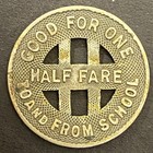 Honolulu Rapid Transit Co  G f One Half Fare To And From School Token 23mm