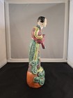 Vintage Antique Chinese Famille Rose Porcelain Figure Lady Guanyin Stamped China