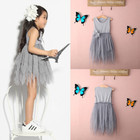 Toddler Kids Baby Girls Solid Sleeveless Tops Lace Layered Dress Outfits Clothes