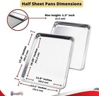 Kitchenatics Half Sheet Baking Pan Aluminum Nonstick Oven Safe Set Of 2