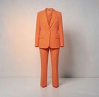 Milly Orange 2-piece Women   s Pant Suit Set  Notch Lapel  Size 12