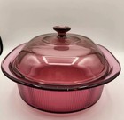 Pyrex Vision Cranberry 4l 4qt Roasting Casserole Dutch Oven Dish   Lid V-34-b c