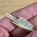 Antique Victorian Gold Filled Carved Mother Of Pearl Hand Brooch Flaw