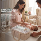 Baby Diaper Caddy Organizer - Large Portable Nursery Storage Baby Basket With Ha