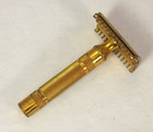 Vintage Gillette Gold New Type Long Comb Safety Razor