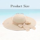 Summer Beach Straw Hats For Women  Wide Brim Sun Hat Foldable Packable Beige
