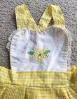 Vintage 1980s Yellow Flower Dress W  Snap Bottom Cover Baby Girl 12 Months