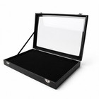 Jewelry Organizer Box  Black Velvet Blank Display Tray Case With Lid For Jewelry