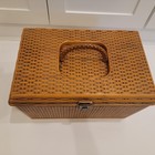 Vintage Wilson Wil-hold Wicker Style Sewing Box Storage 2 Trays 14 x9 x8 