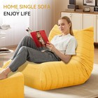 Bean Bag Chair With Ottoman And Pillow  Tufted Comfy Lazy Floor Lounge Sofa