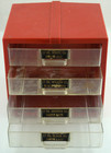 Vintage Red Country Store 4 Drawer Shoelace Display Mid Century Plastic