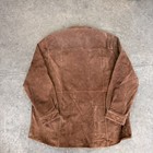 Travelsmith Mens Xl Brown Suede Leather Flight Overcoat Jacket Vintage
