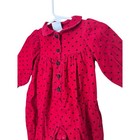 Vintage Baby Oshkosh Bgosh Red Polka Dot Corduroy Romper 6-9 Months Usa Made