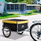 Aosom Elite Two-wheel Bicycle Large Cargo Wagon Trailer With Folding Storage