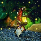 Gnome Garden Decor Statue Solar Outdoor Decorations For Yard With Lantern Light
