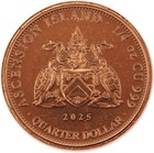 2025 Ascension Island Sailing Ship 1 4 Oz Copper  0 25 Coin   Limited Edition