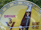 Original 3v Cola 12  Dial Thermometer Sign Glass Cover